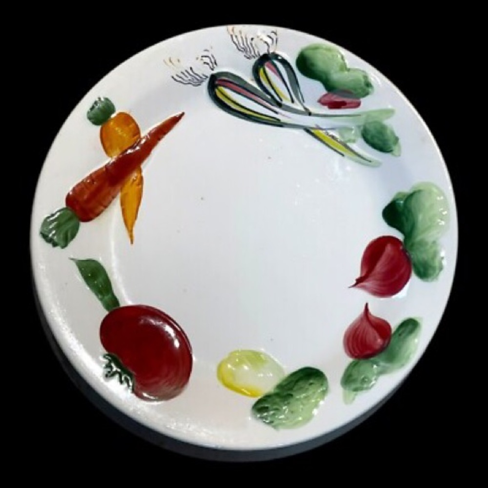 Nasco Del Coronado Vegetable Salad Plates with Hand-Painted Colors Vintage